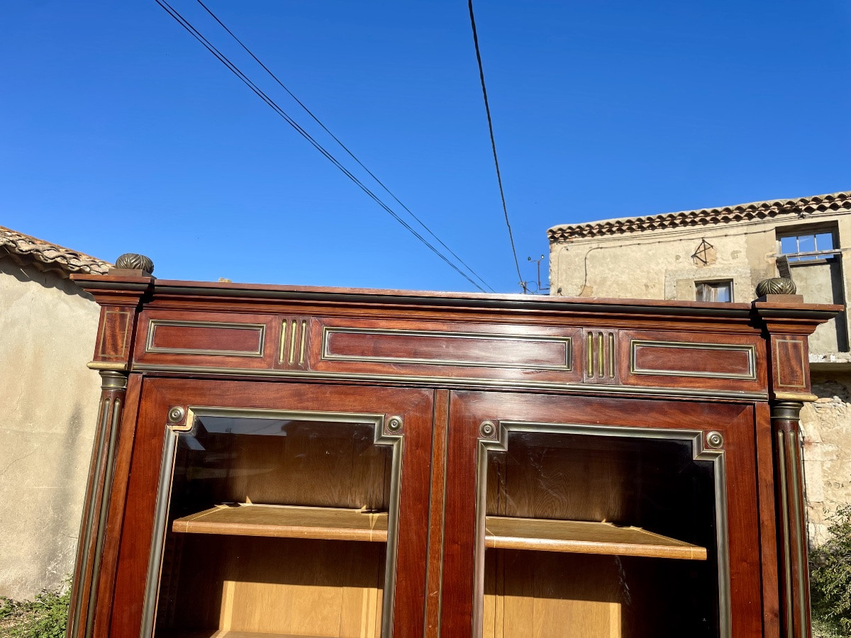Bibliothèque vitrine Louis XVI en acajou D époque XIXÉM siècle -photo-2