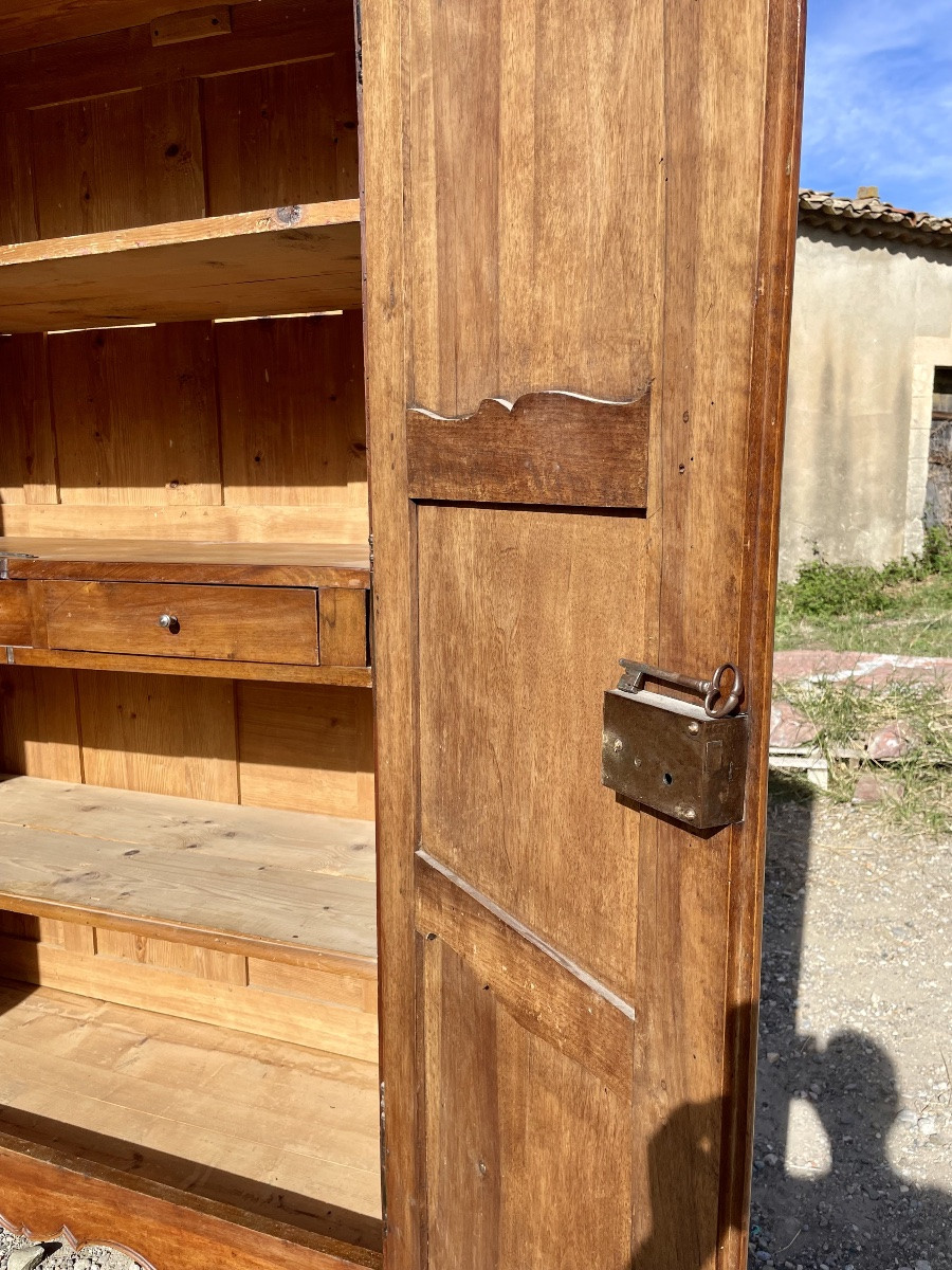 Armoire lyonnaise Louis XV, en noyer d époque XVIIIEM siècle -photo-3