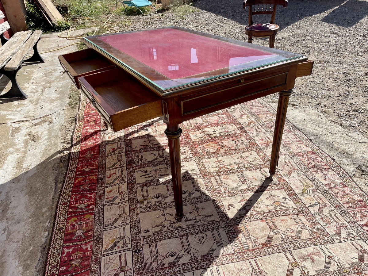Louis XVI Mahogany Desk, 19th Century -photo-1