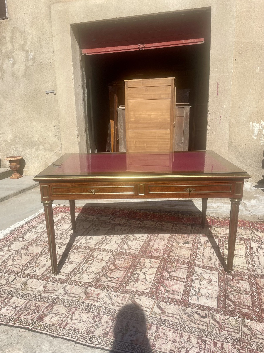 Louis XVI Mahogany Desk, 19th Century -photo-2