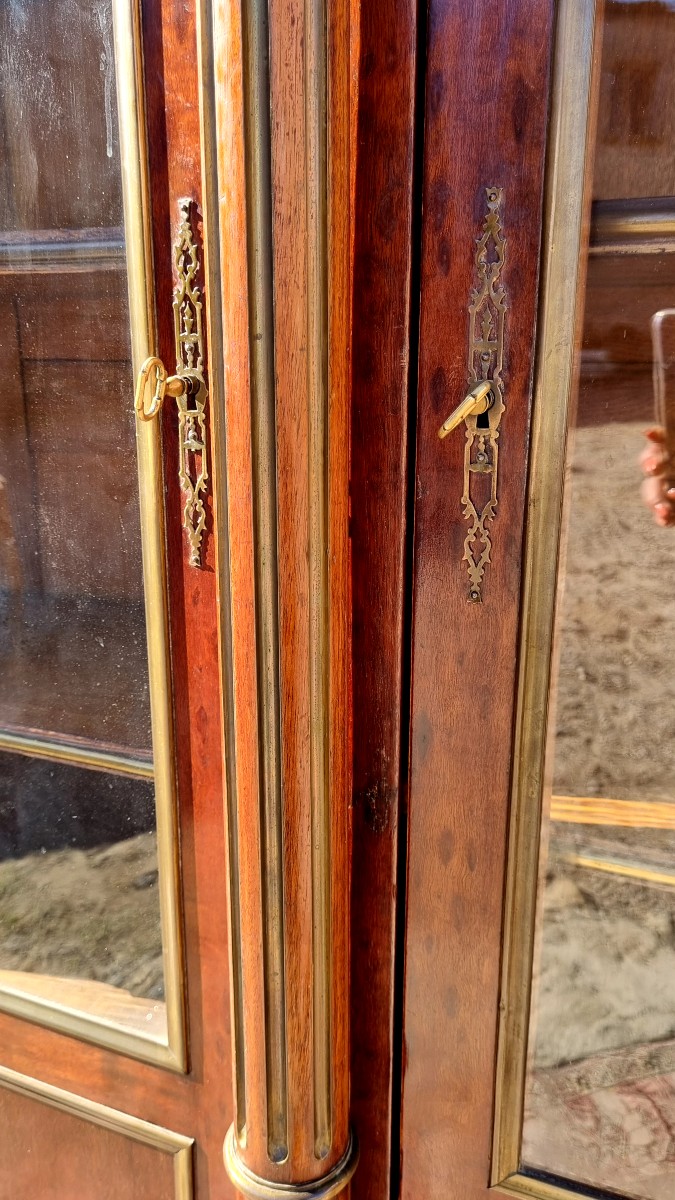 Louis XVI Bookcase, Three Doors, 19th Century-photo-3