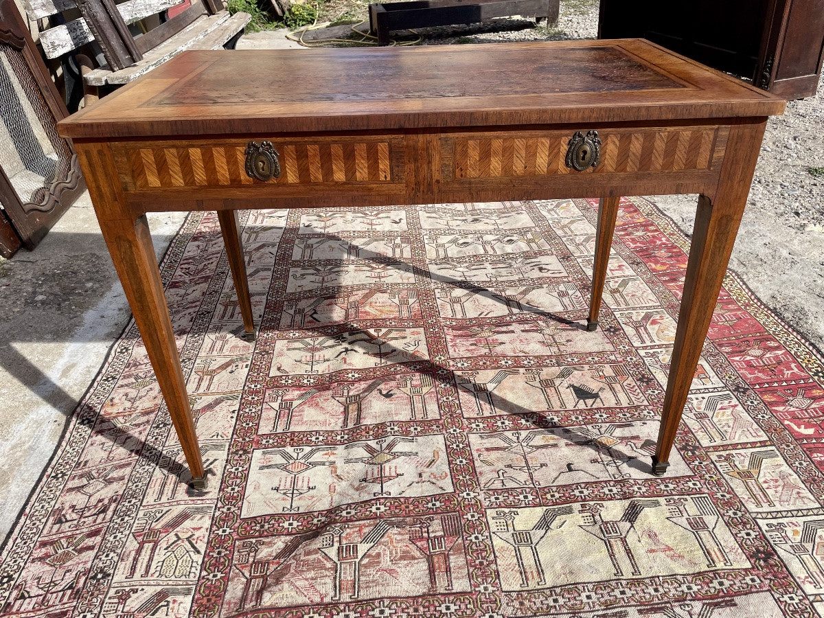 Louis XVI Mahogany Desk, Flat, 19th Century -photo-4