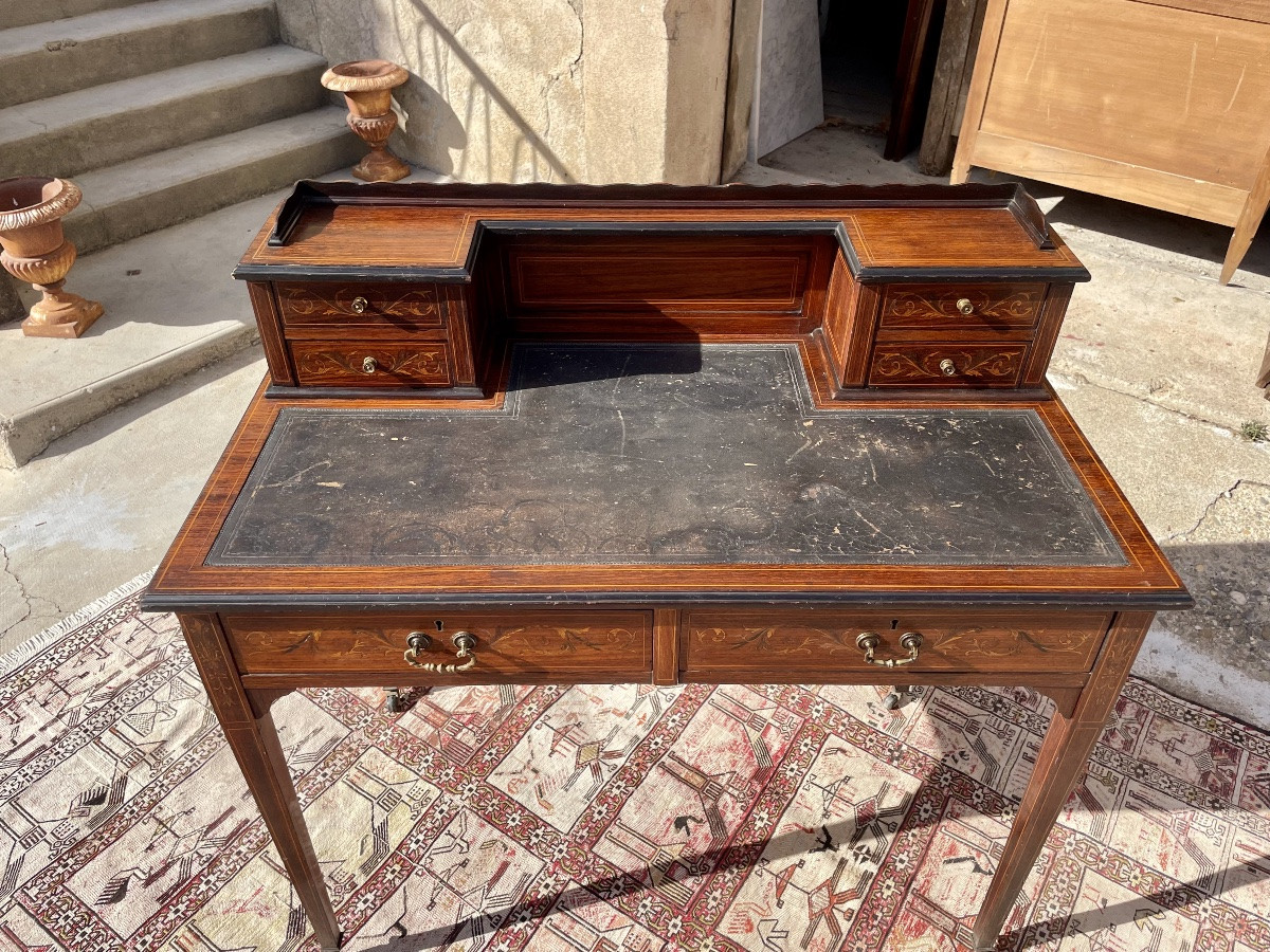 Bureau,, Bonheur, du jour, Louis XVI, en acajou d époque XIXÉM siècle -photo-2