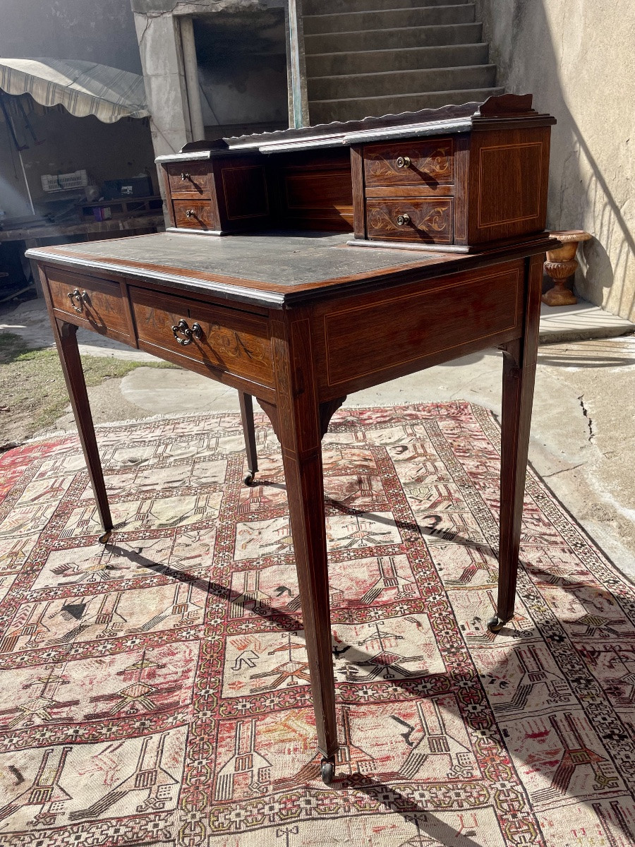 Bureau,, Bonheur, du jour, Louis XVI, en acajou d époque XIXÉM siècle -photo-3