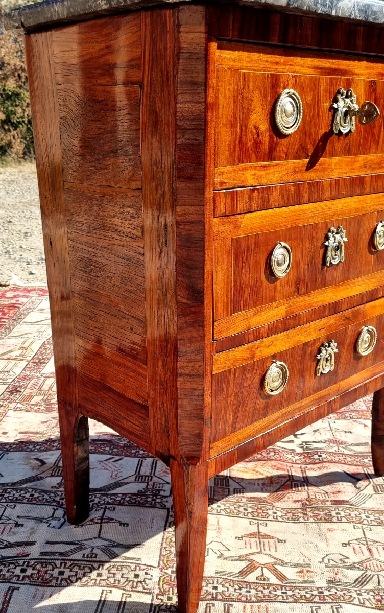 Petite commode Louis XVI en marqueterie epoque XVIIIé-photo-3