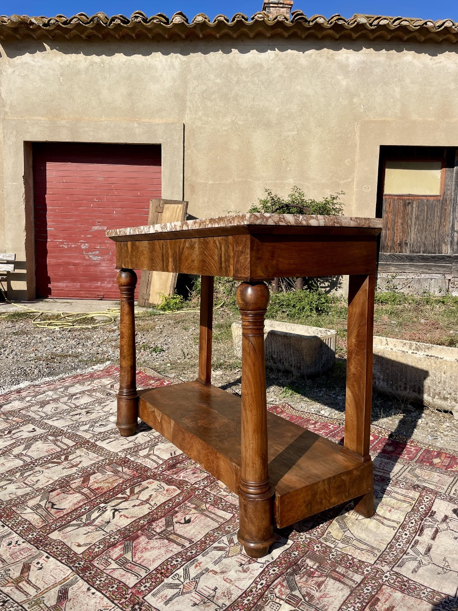Console empire en noyer, d époque XIXÉM siècle -photo-7
