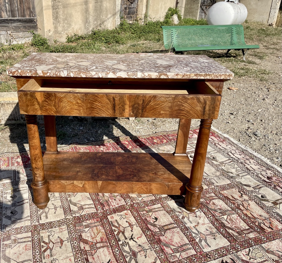 Console empire en noyer, d époque XIXÉM siècle -photo-8