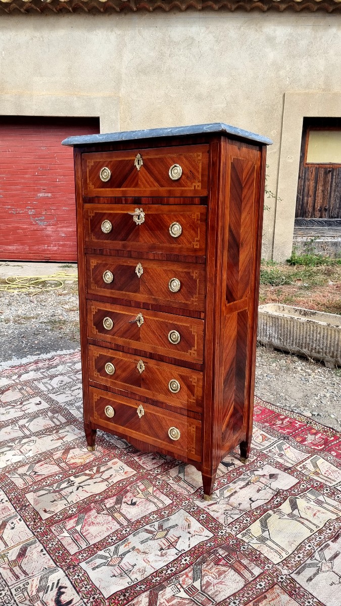 Louis XVI Marquetry Secretary From The 18th Century -photo-4