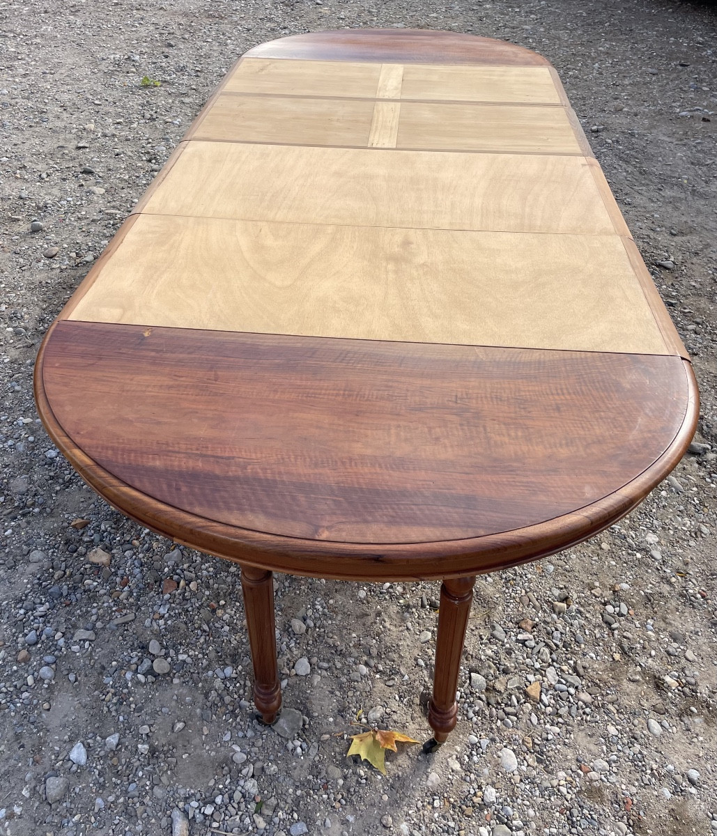 Round Walnut Dining Table From The Napoleon III Period, 19th Century -photo-6