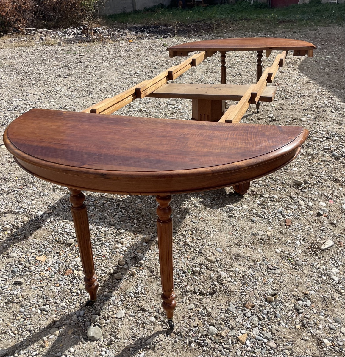 Round Walnut Dining Table From The Napoleon III Period, 19th Century -photo-4
