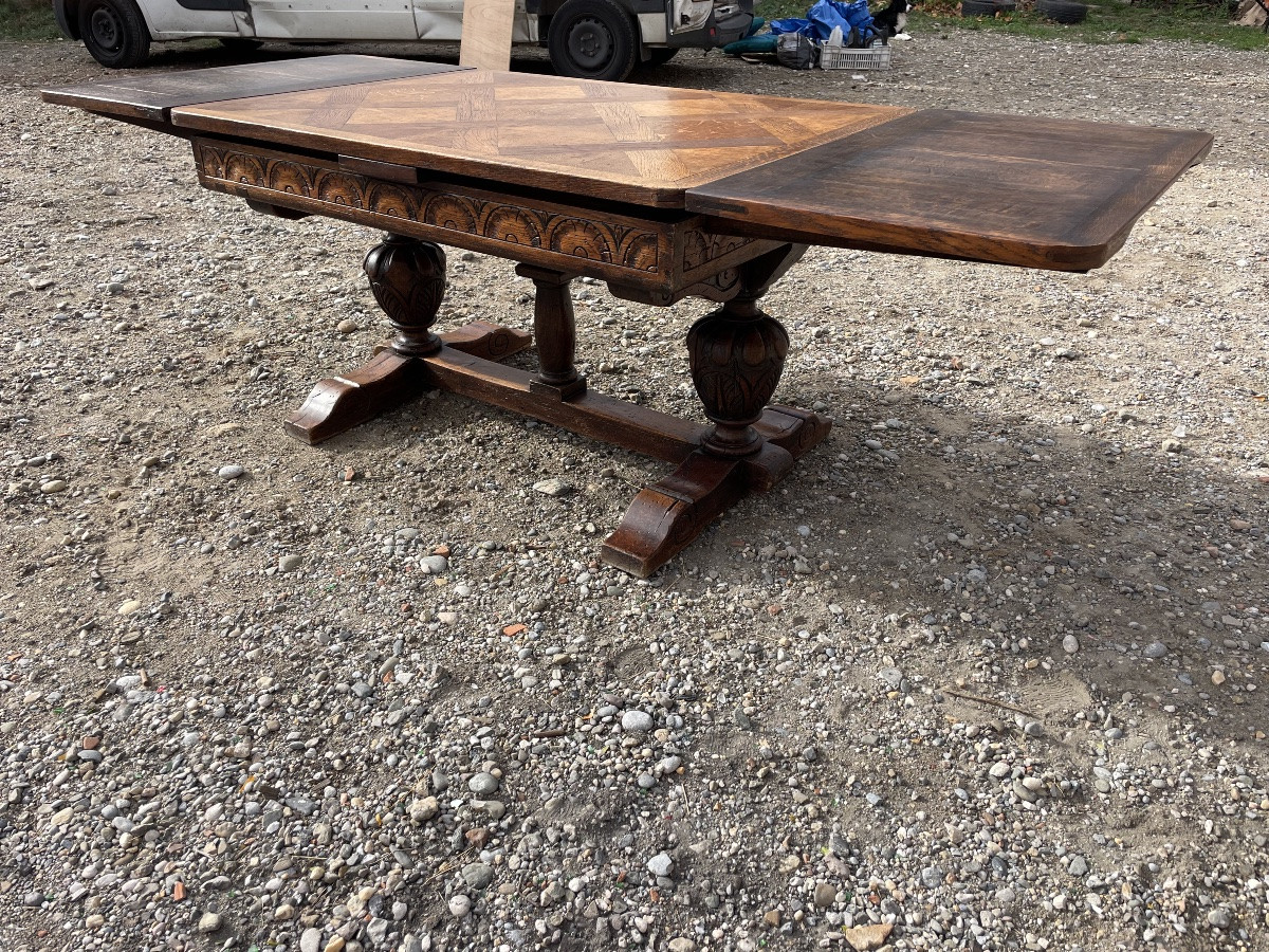 Table de salle à manger, provençale en chêne , d époque XIXÉM siècle -photo-2