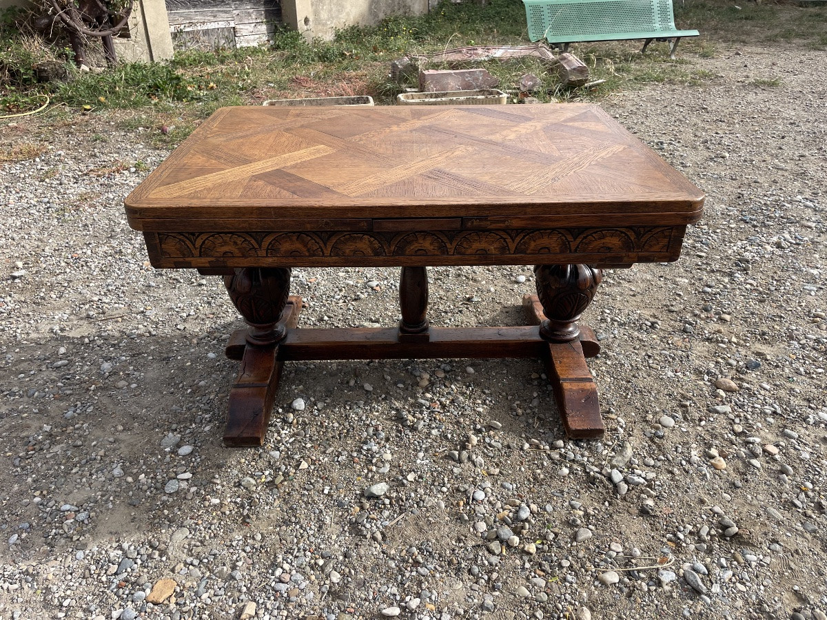 Table de salle à manger, provençale en chêne , d époque XIXÉM siècle -photo-2