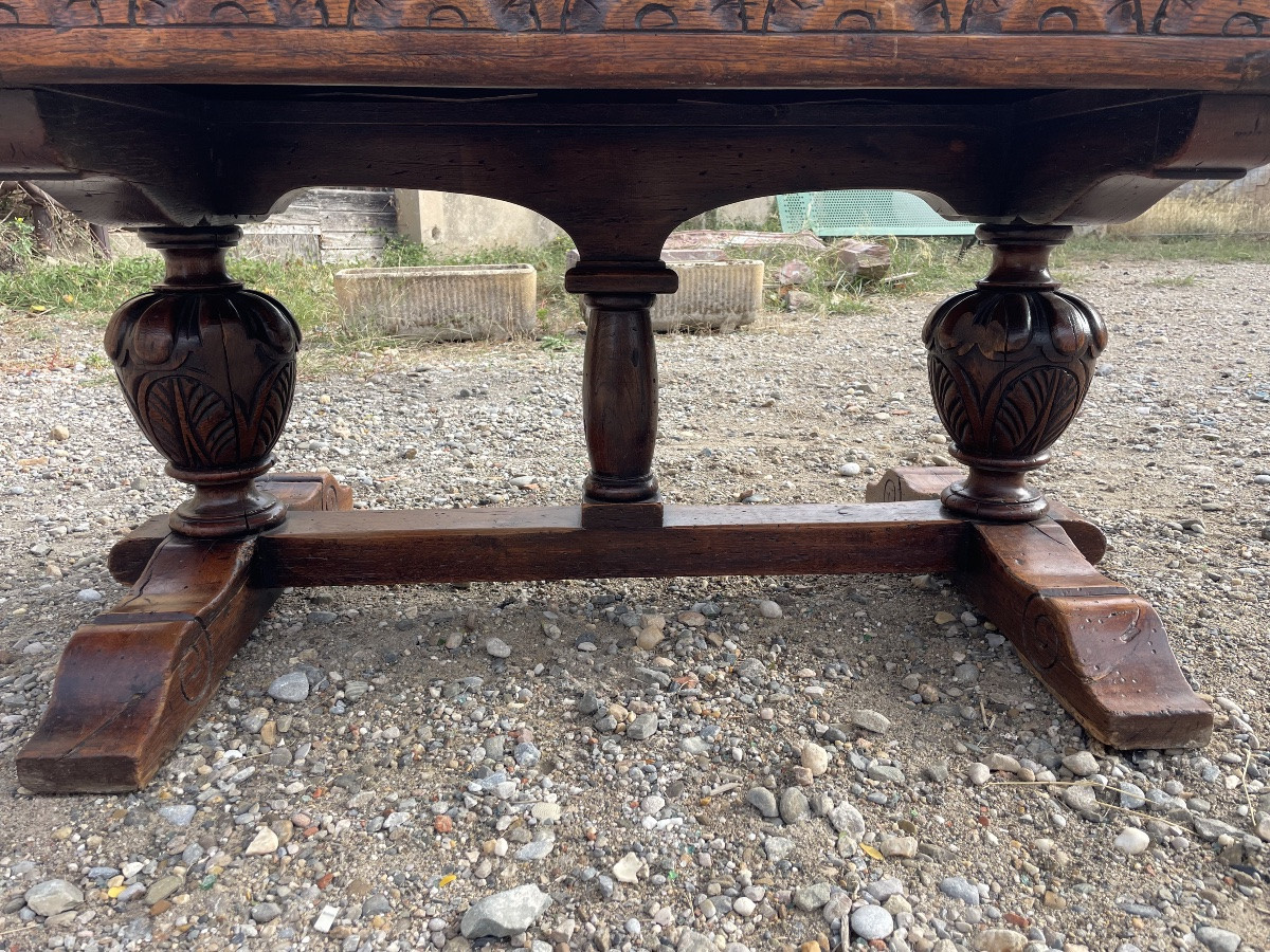 Table de salle à manger, provençale en chêne , d époque XIXÉM siècle -photo-5