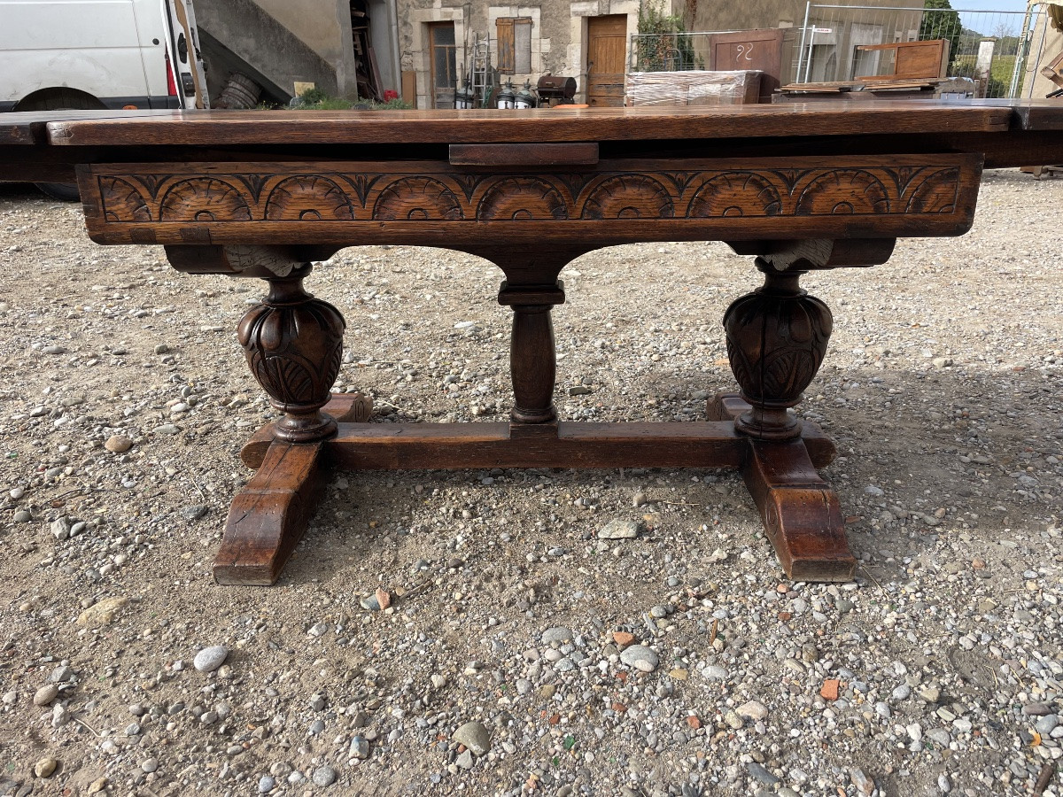 Table de salle à manger, provençale en chêne , d époque XIXÉM siècle -photo-6