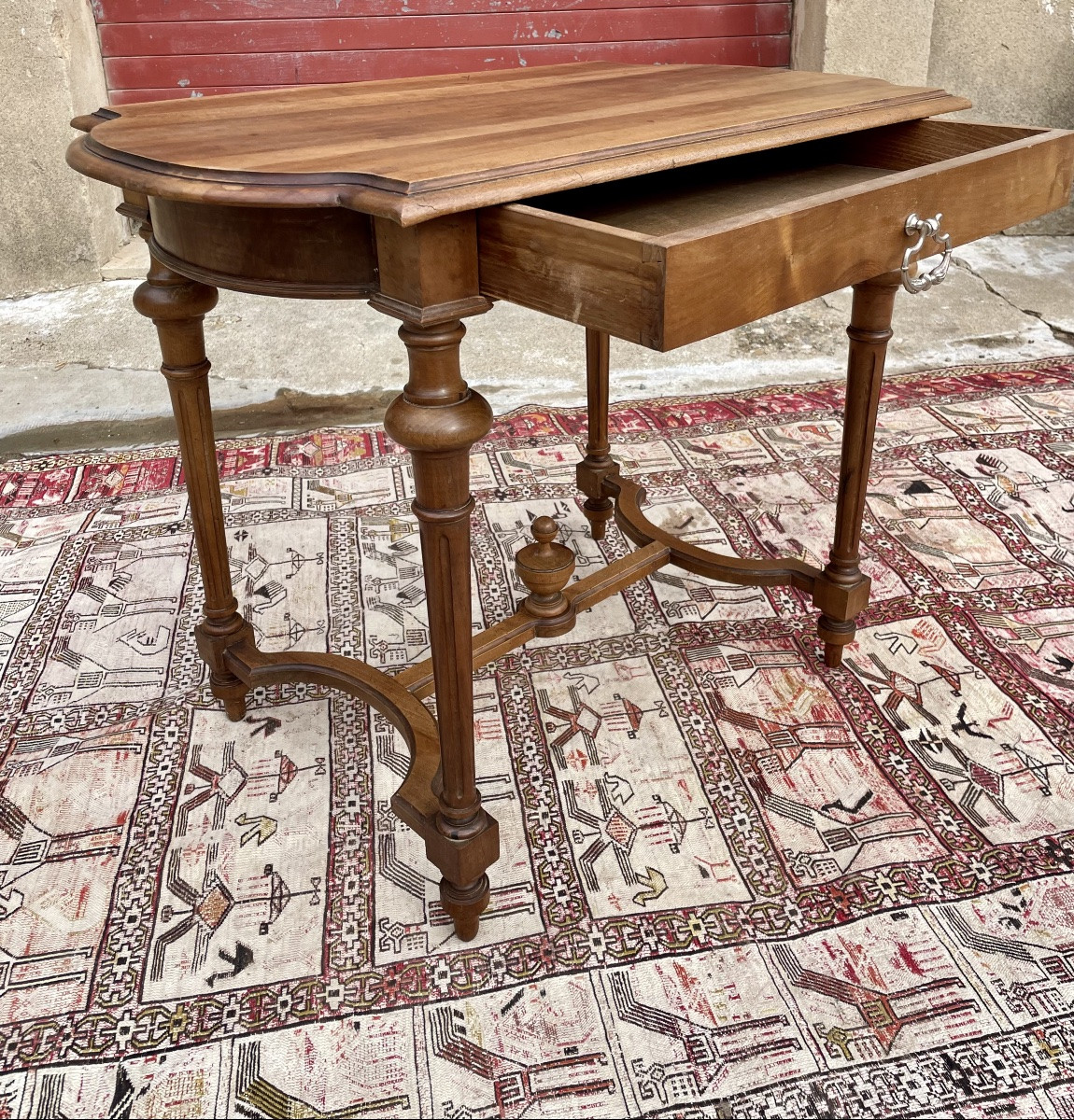 Petit bureau Napoléon IlI, en noyer massif, d époque XIXÉM siècle -photo-2