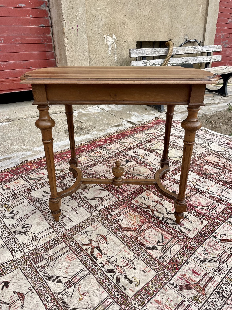 Petit bureau Napoléon IlI, en noyer massif, d époque XIXÉM siècle -photo-3