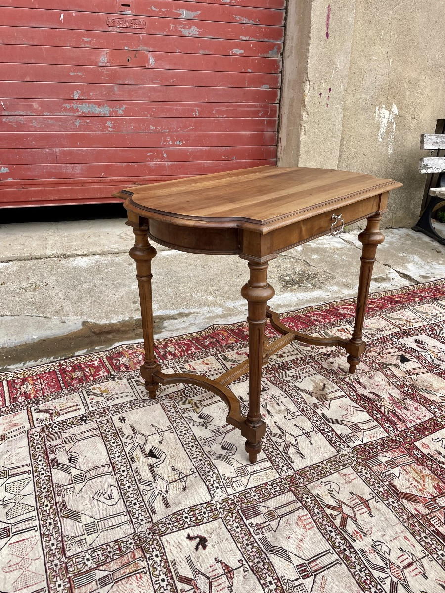 Petit bureau Napoléon IlI, en noyer massif, d époque XIXÉM siècle -photo-5