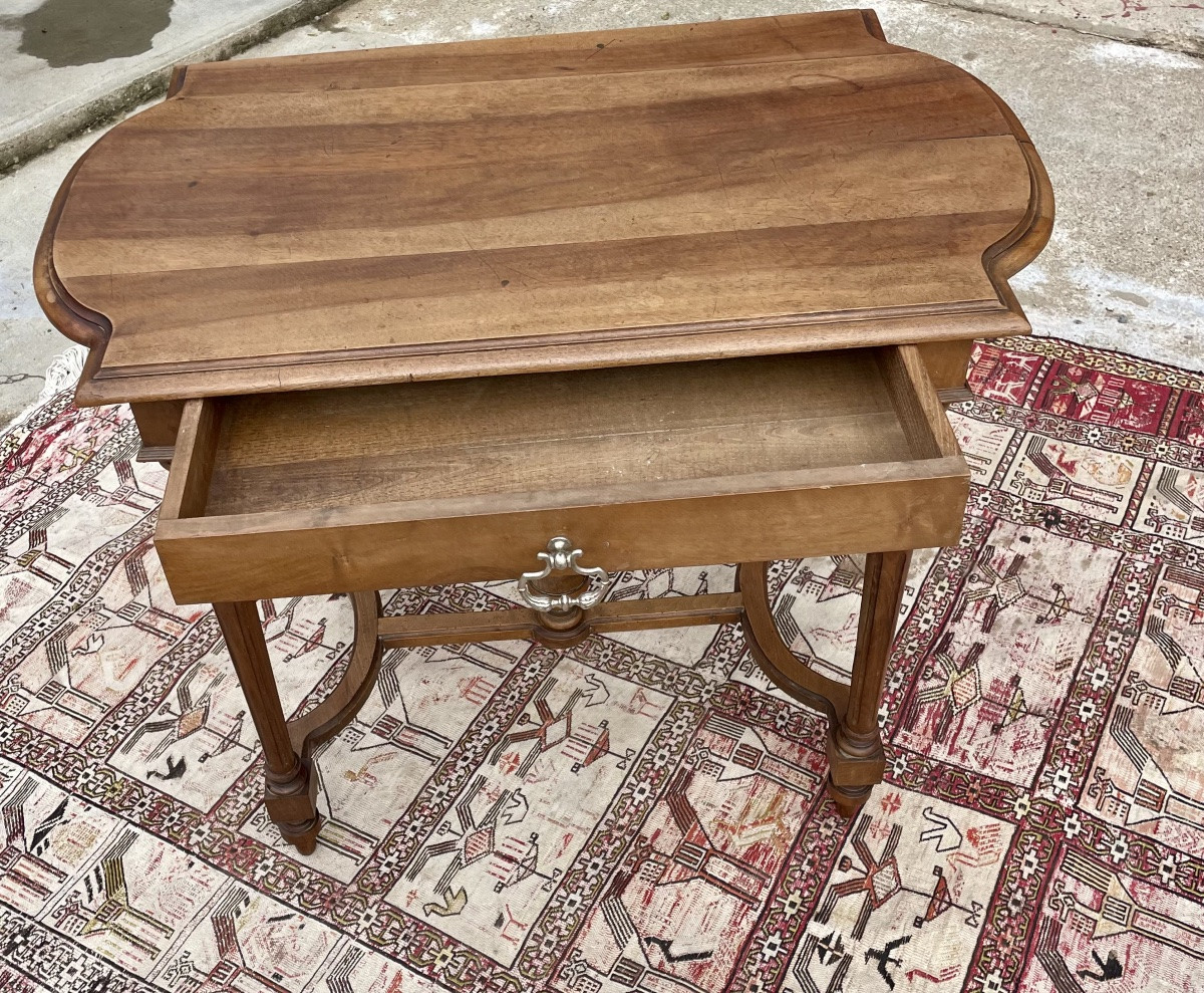 Petit bureau Napoléon IlI, en noyer massif, d époque XIXÉM siècle -photo-8