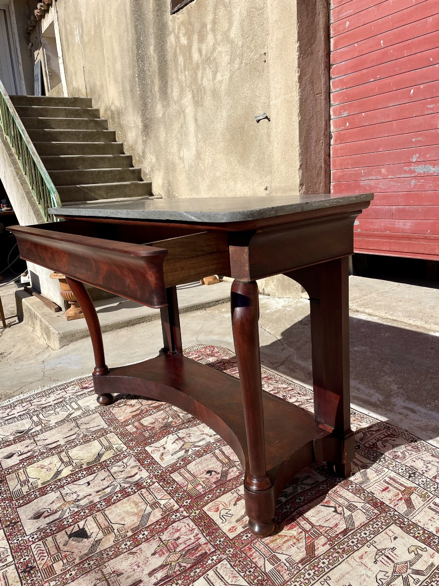 Console,, restauration à crosse en acajou, d epoque XIXEM siècle -photo-2