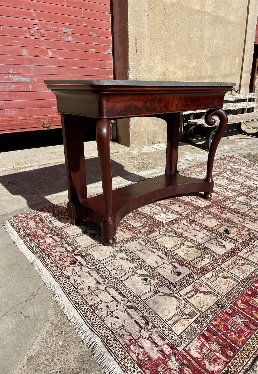 Console,, restauration à crosse en acajou, d epoque XIXEM siècle -photo-3
