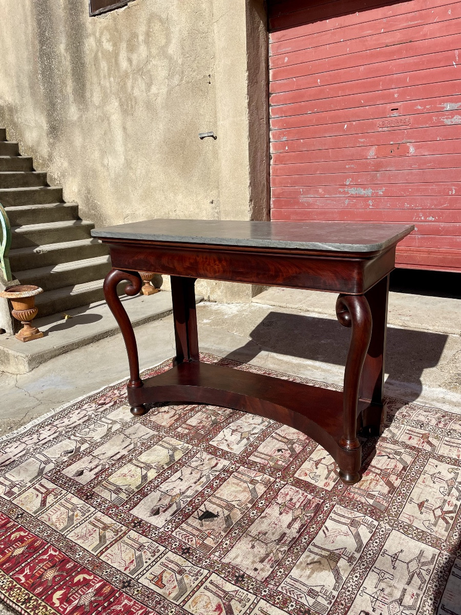 Console,, restauration à crosse en acajou, d epoque XIXEM siècle 