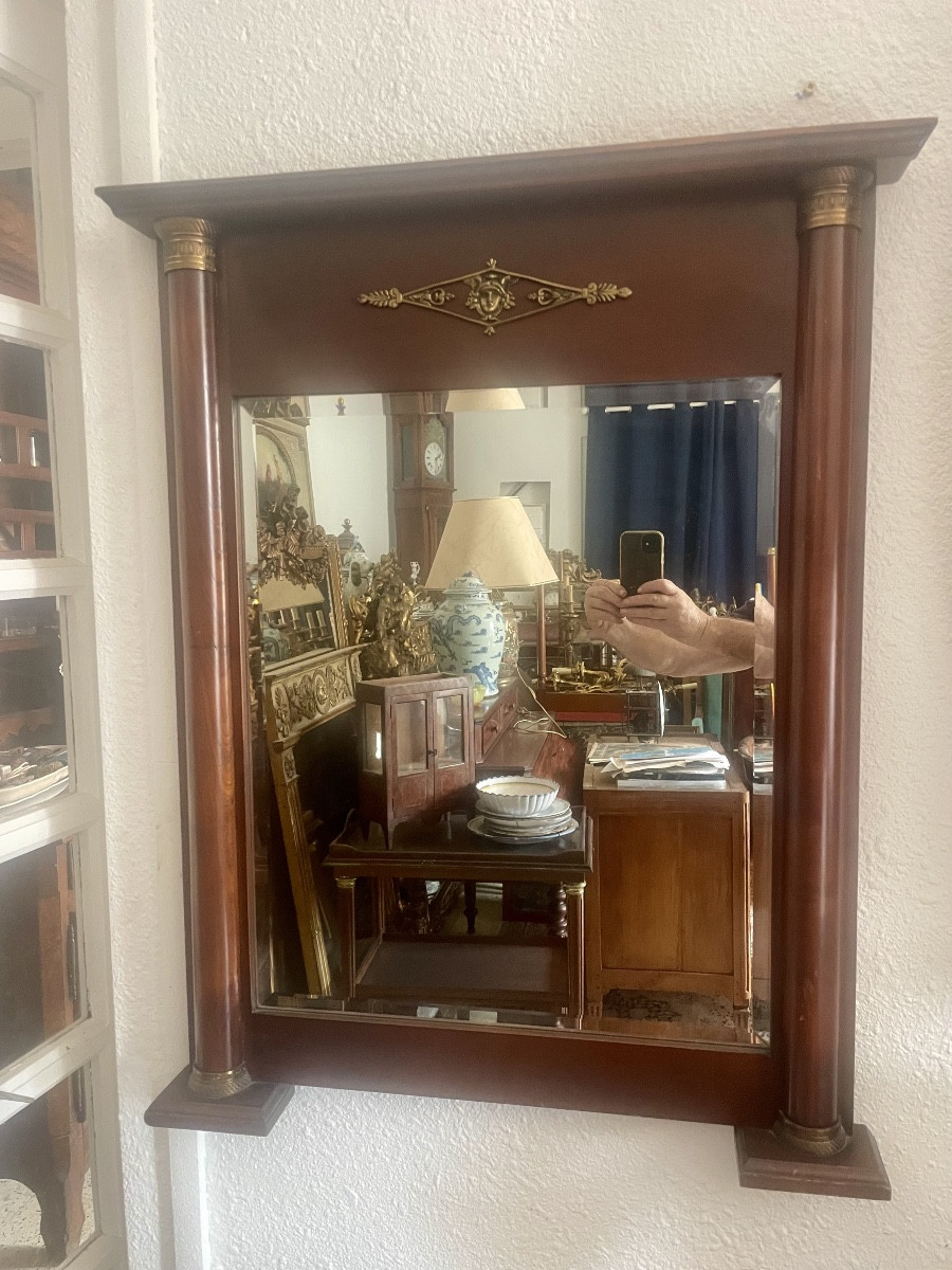 Miroir empire en acajou, d epoque 1900