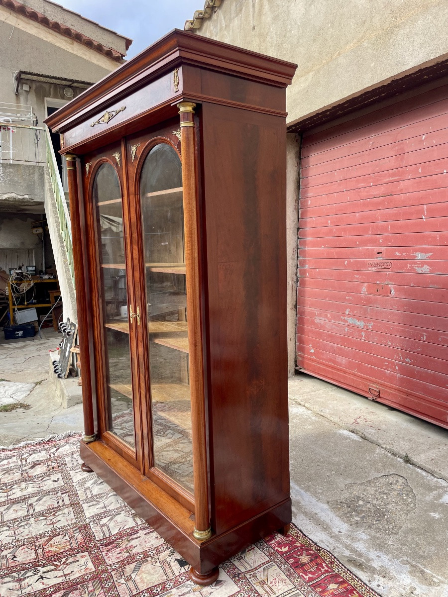 Display Cabinet, Bookcase, Empire Style, Mahogany, Flamed, 19th Century -photo-4