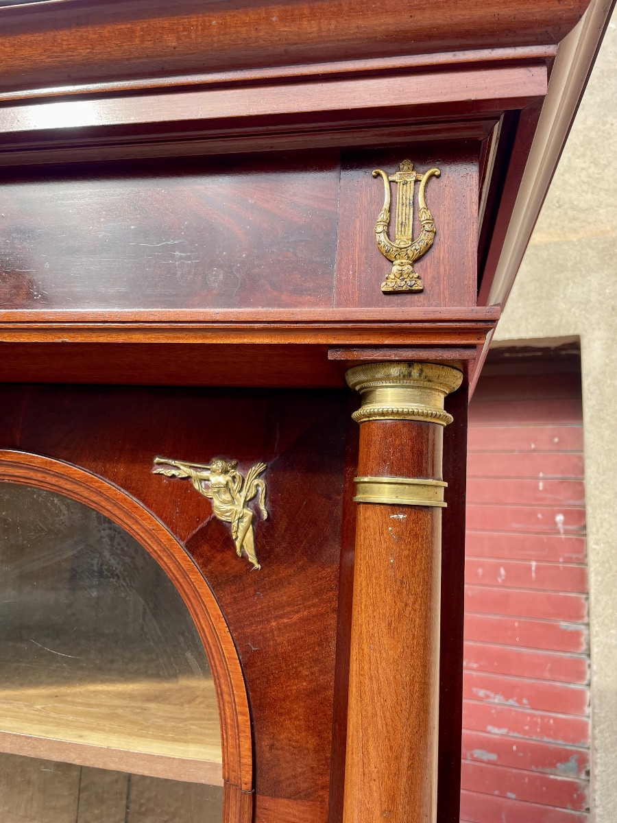 Display Cabinet, Bookcase, Empire Style, Mahogany, Flamed, 19th Century -photo-1