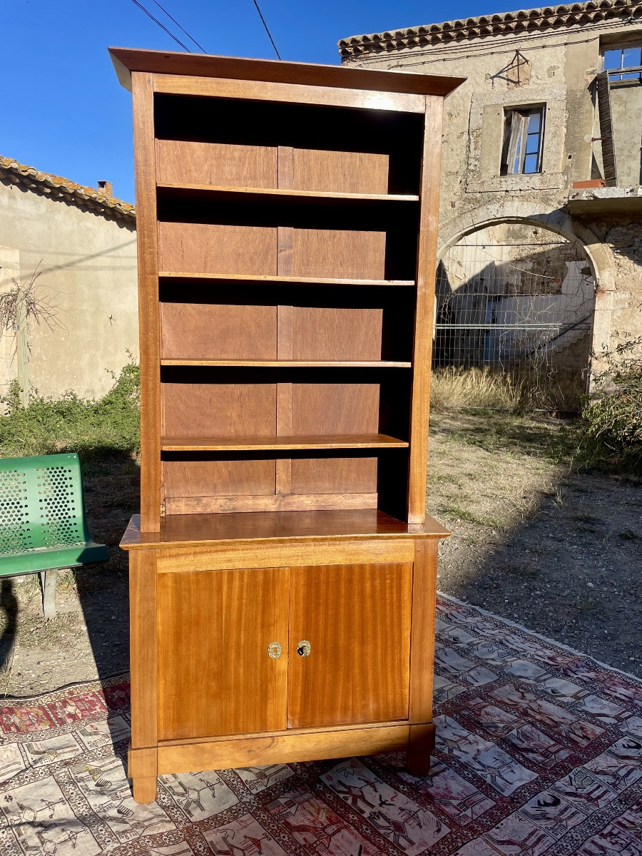 Empire-style Mahogany Bookcase From The 19th Century -photo-2