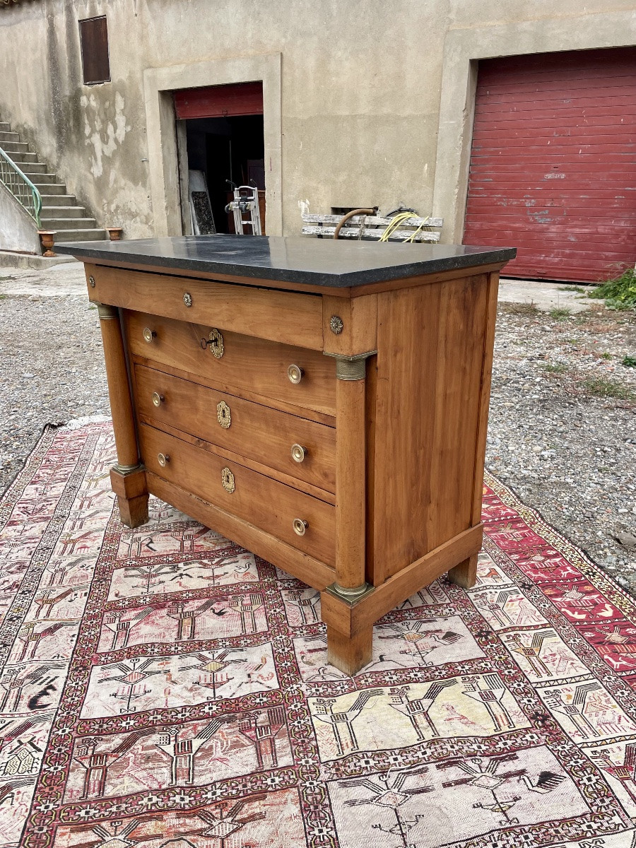 Commode, empire à colonne, détachées d’époque XIXE siècle -photo-5