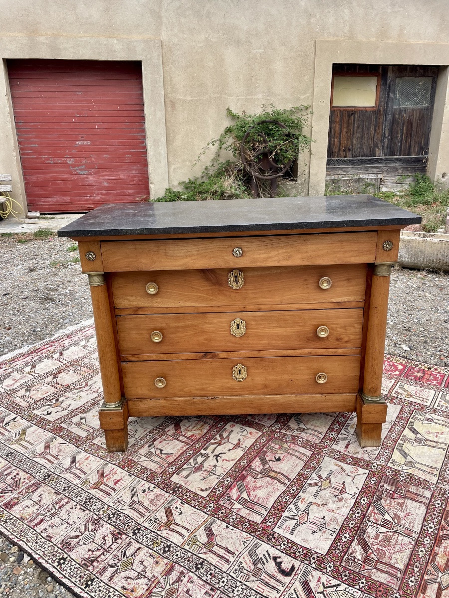 Commode, empire à colonne, détachées d’époque XIXE siècle -photo-8