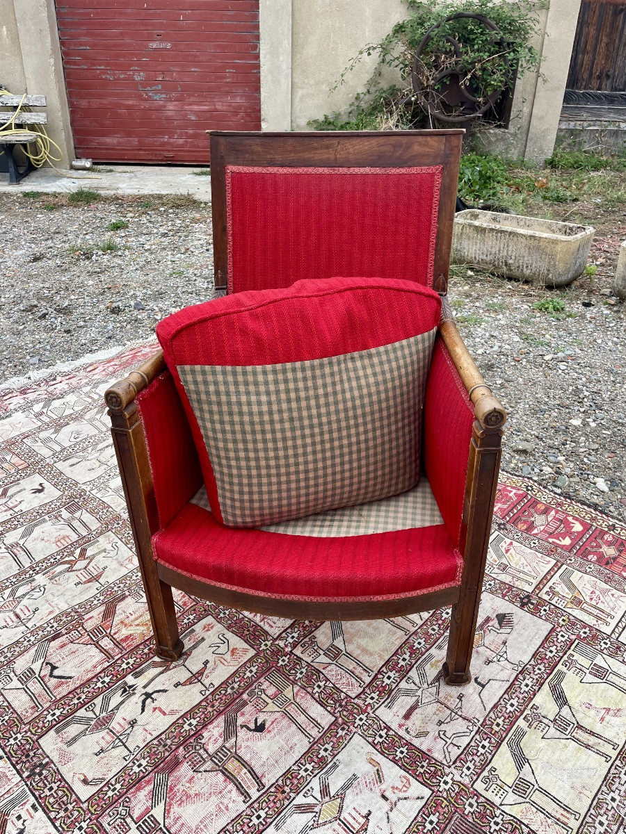 Bergère, Directoire Style, In Walnut, 18th Century -photo-5