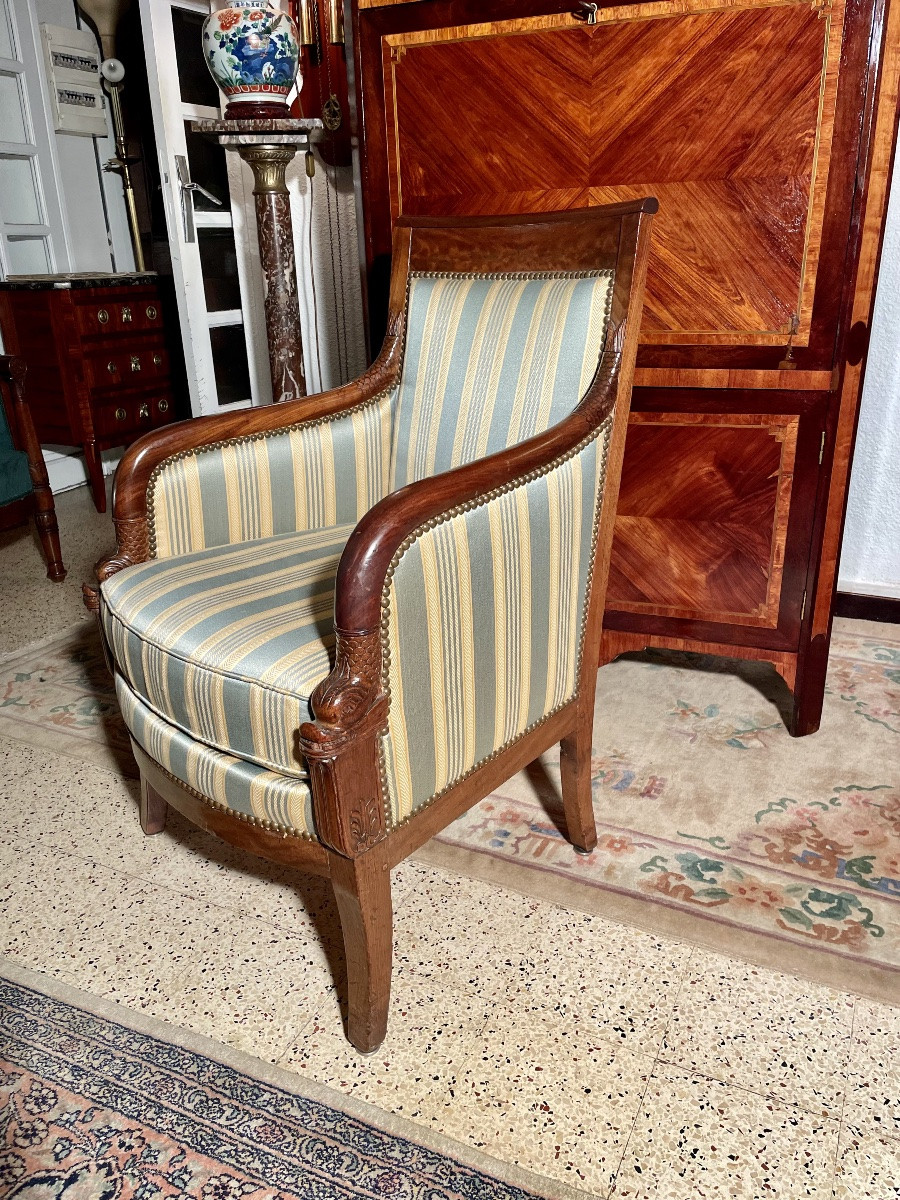 Empire-style Armchair, Stamped, 19th Century -photo-2