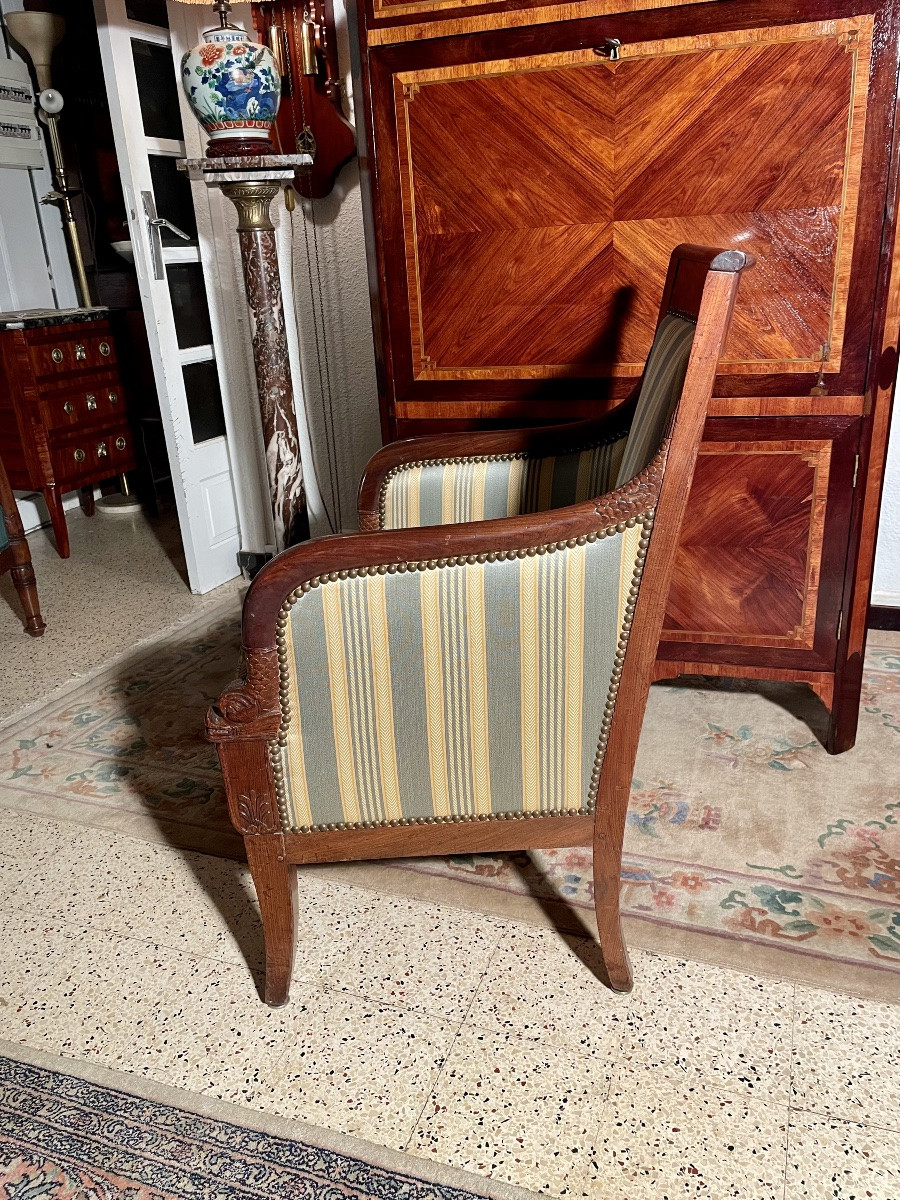 Empire-style Armchair, Stamped, 19th Century -photo-7