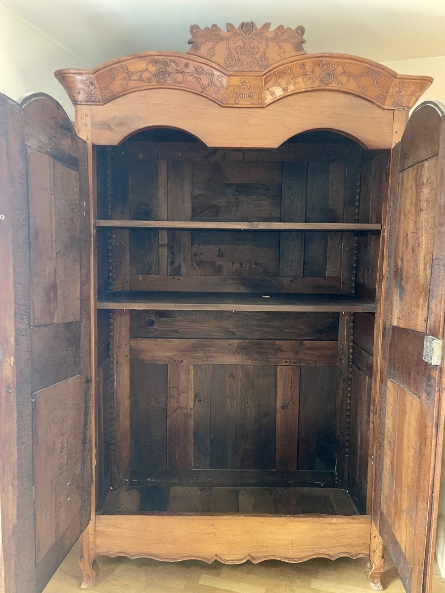 Armoire, rennaise en merisier, massif d’époque, Louis XV 18em siècle -photo-4