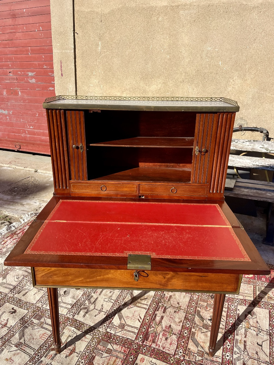 Bureau, à gradins, Louis XVI, en acajou d’époque XVIIIem siecle-photo-2