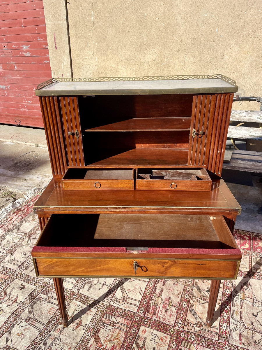 Bureau, à gradins, Louis XVI, en acajou d’époque XVIIIem siecle-photo-3