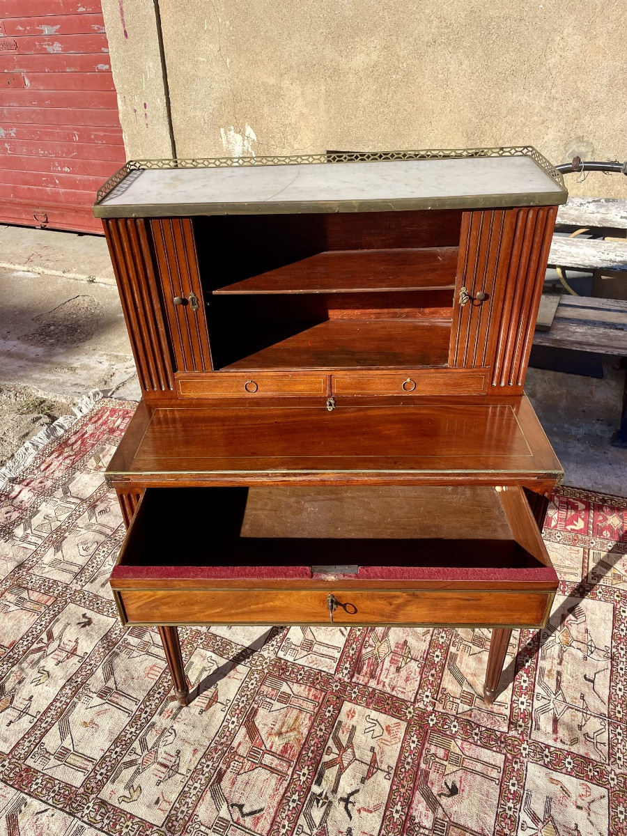 Bureau, à gradins, Louis XVI, en acajou d’époque XVIIIem siecle-photo-4