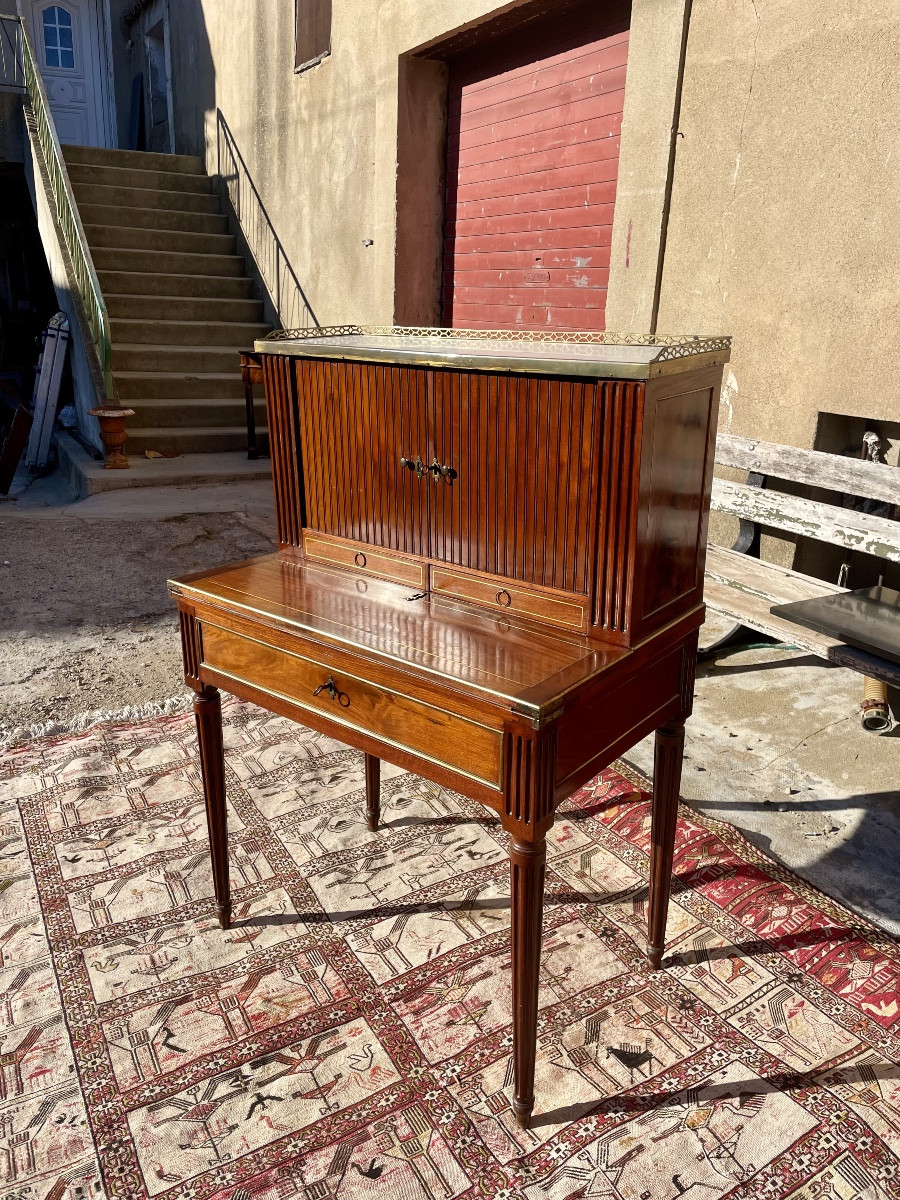 Bureau, à gradins, Louis XVI, en acajou d’époque XVIIIem siecle-photo-4