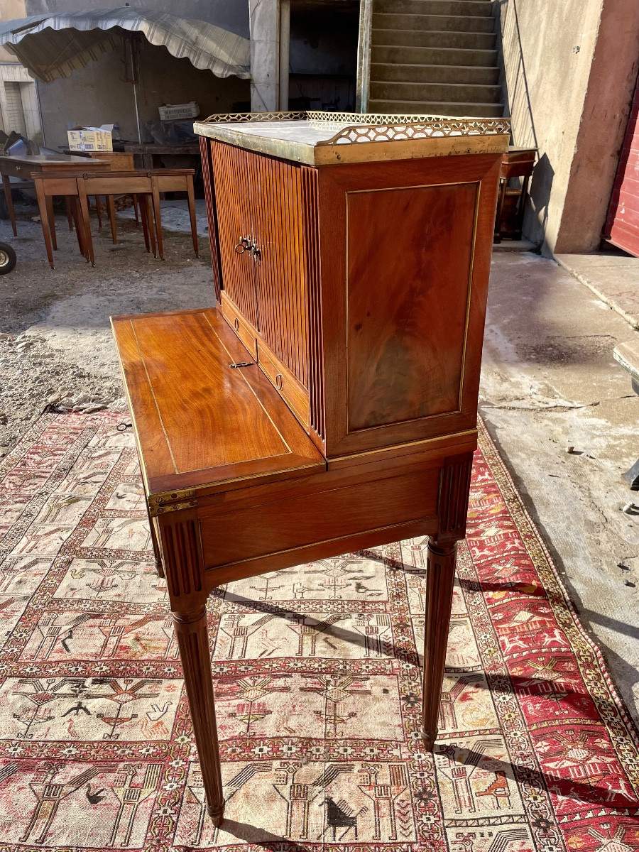 Bureau, à gradins, Louis XVI, en acajou d’époque XVIIIem siecle-photo-8