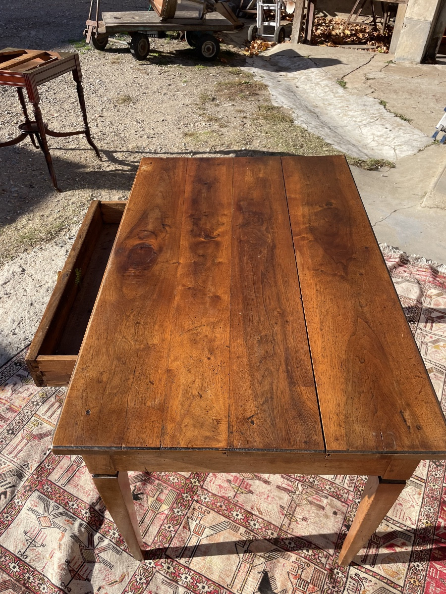 Table de milieu Louis XVI, en noyer  d’époque XVIIIem siècle -photo-5