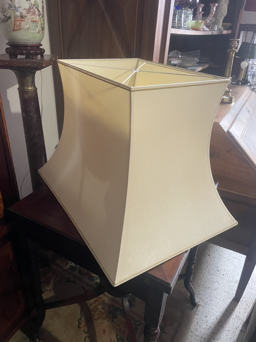 Large Chinese Porcelain Lamp, Family, Pink, Late 19th Century -photo-3