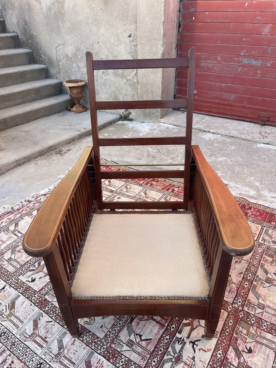 Recliner Armchair, Circa 1900.-photo-4