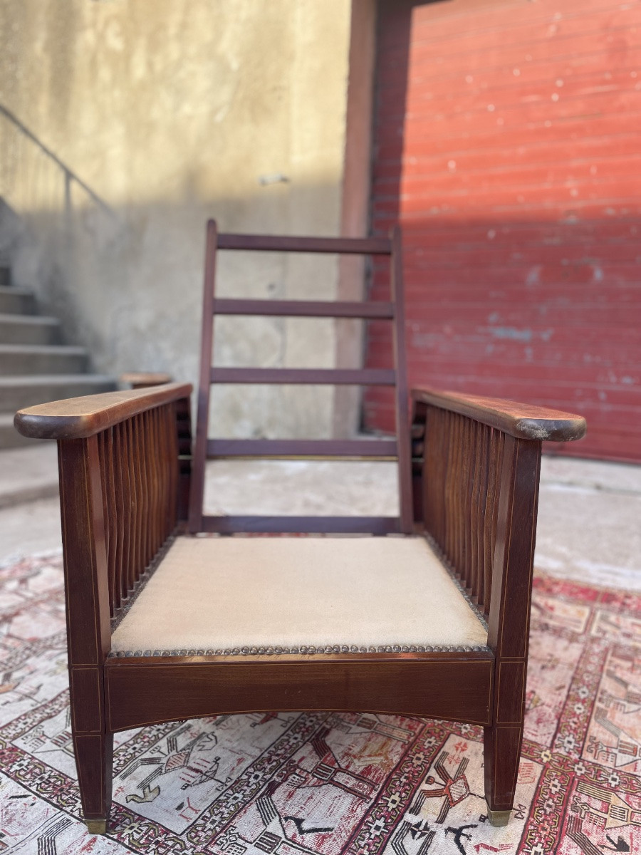 Recliner Armchair, Circa 1900.-photo-5