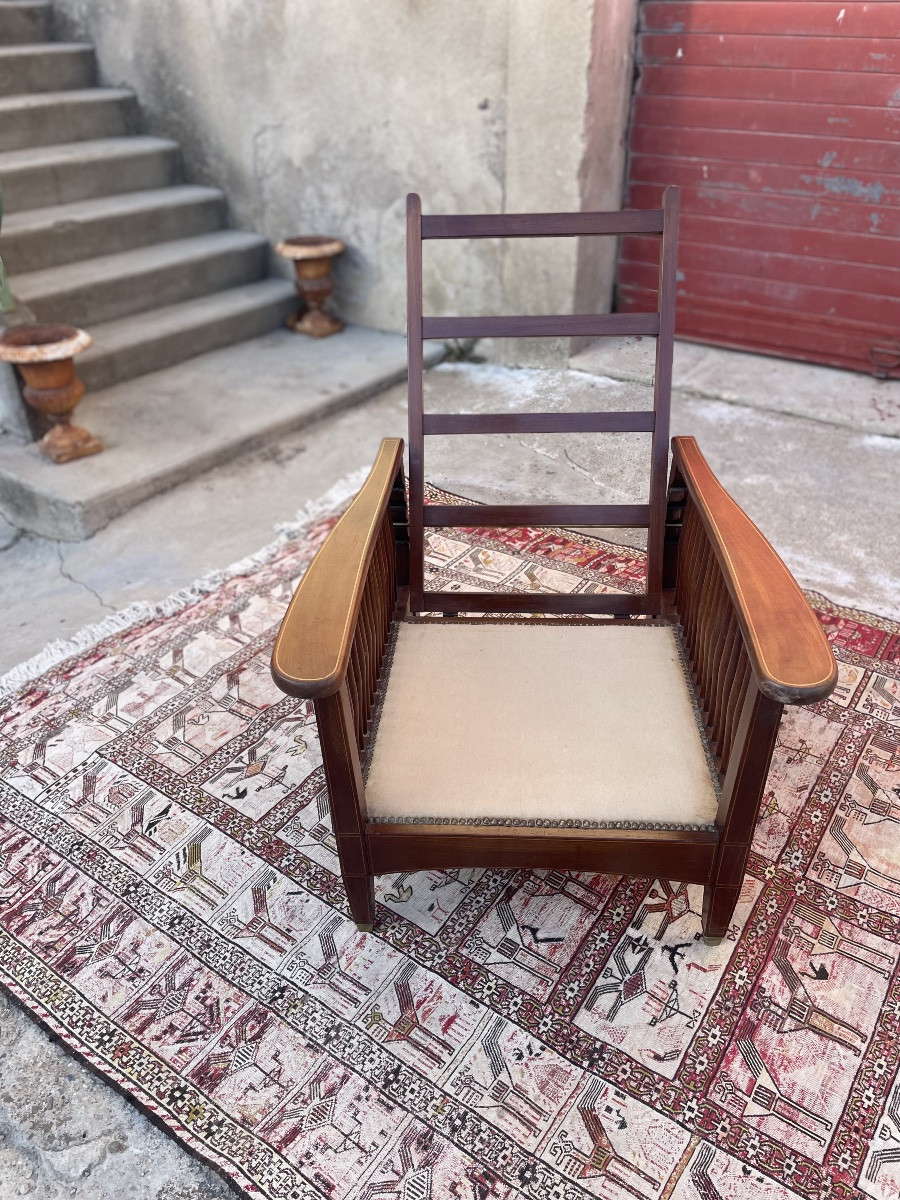 Recliner Armchair, Circa 1900.-photo-6