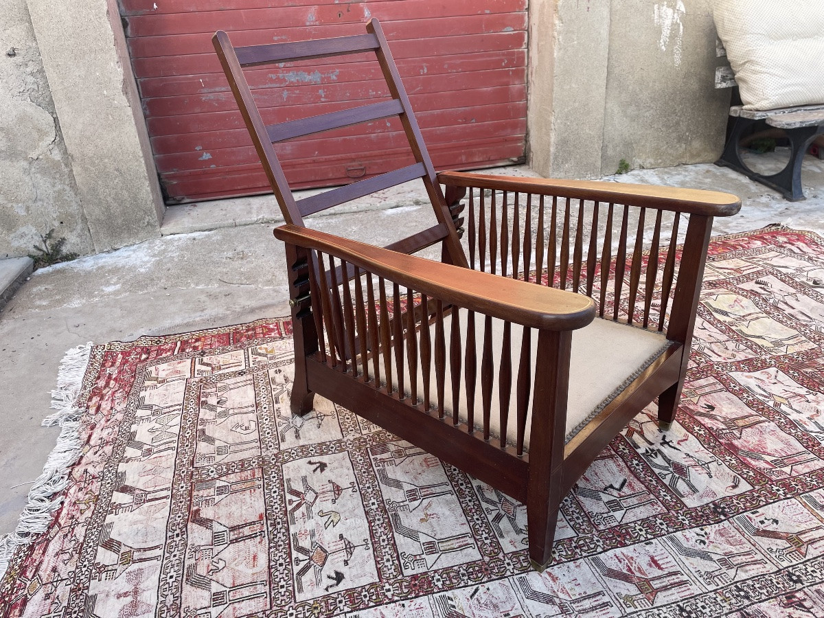Recliner Armchair, Circa 1900.-photo-7
