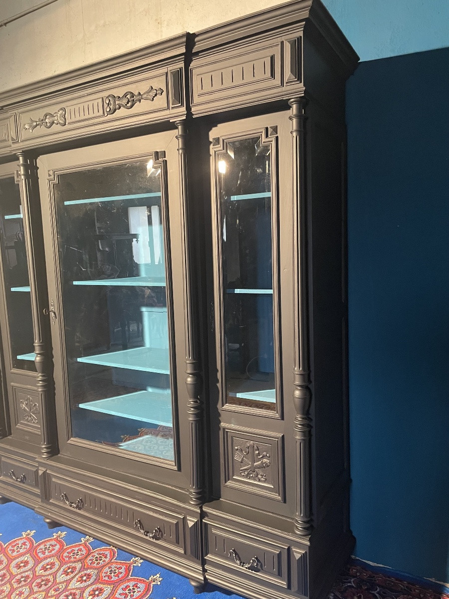 Bibliothèque,,, vitrine, Napoléon III, d’époque  XIXE siècle -photo-2