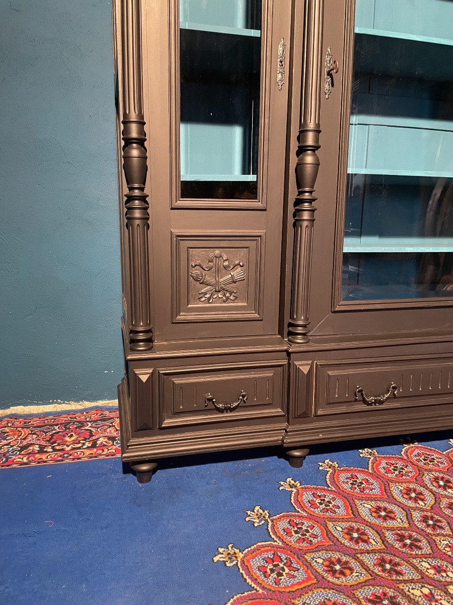 Bibliothèque,,, vitrine, Napoléon III, d’époque  XIXE siècle -photo-4