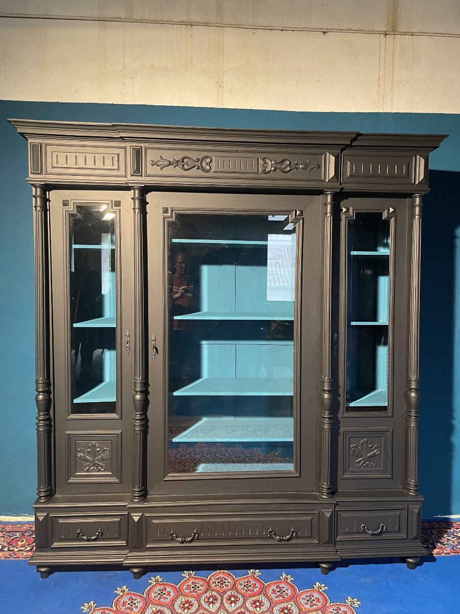 Bibliothèque,,, vitrine, Napoléon III, d’époque  XIXE siècle -photo-7