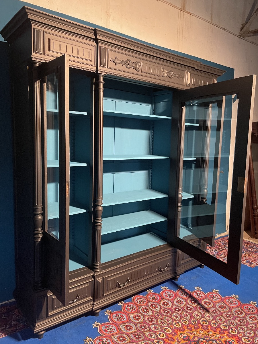 Bibliothèque,,, vitrine, Napoléon III, d’époque  XIXE siècle -photo-8